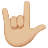 ik-hou-van-je-gebaar: lichtgetinte huidskleur