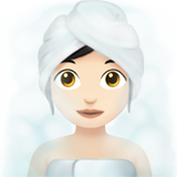 vrouw in ruimte vol stoom: lichte huidskleur