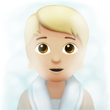 persoon in ruimte vol stoom: lichtgetinte huidskleur