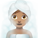 vrouw in ruimte vol stoom: getinte huidskleur