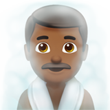 man in ruimte vol stoom: donkergetinte huidskleur