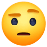 Gezicht met opgeheven wenkbrauw - Facebook