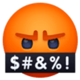 Gezicht met symbolen op mond - Facebook