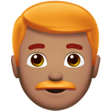 man: getinte huidskleur, rood haar