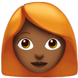 vrouw: donkergetinte huidskleur, rood haar
