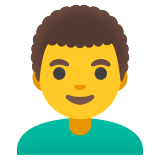 Man: krullend haar - Noto Color Emoji