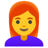 Vrouw: rood haar - Noto Color Emoji