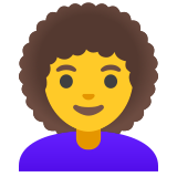Vrouw: krullend haar - Noto Color Emoji