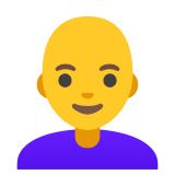 Vrouw: kaal - Noto Color Emoji