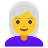 Vrouw: wit haar - Noto Color Emoji