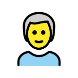 Man: wit haar - OpenMoji