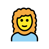 Vrouw: krullend haar - OpenMoji