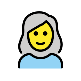 Vrouw: wit haar - OpenMoji