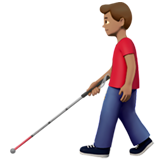 man met taststok: getinte huidskleur