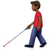 man met taststok: donkergetinte huidskleur