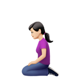 knielende vrouw: lichte huidskleur