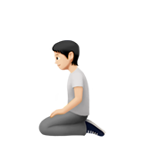 knielende persoon: lichte huidskleur