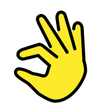 Hand met samengeknepen vingers - OpenMoji