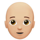 volwassene: lichtgetinte huidskleur, kaal