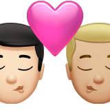 kus: man, man, lichte huidskleur, lichtgetinte huidskleur