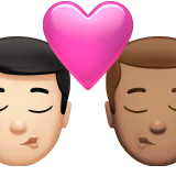 kus: man, man, lichte huidskleur, getinte huidskleur