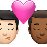 kus: man, man, lichte huidskleur, donkergetinte huidskleur