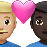 stel met hart: man, man, lichtgetinte huidskleur, donkere huidskleur