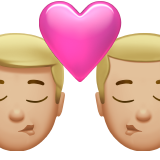 kus: man, man, lichtgetinte huidskleur