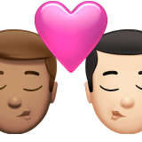 kus: man, man, getinte huidskleur, lichte huidskleur