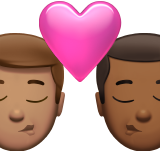 kus: man, man, getinte huidskleur, donkergetinte huidskleur