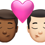 kus: man, man, donkergetinte huidskleur, lichte huidskleur