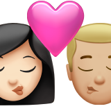 kus: vrouw, man, lichte huidskleur, lichtgetinte huidskleur