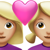 stel met hart: vrouw, vrouw, lichtgetinte huidskleur