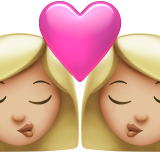 kus: vrouw, vrouw, lichtgetinte huidskleur