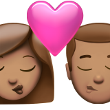 kus: vrouw, man, getinte huidskleur