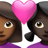 stel met hart: vrouw, vrouw, donkergetinte huidskleur, donkere huidskleur