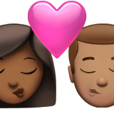 kus: vrouw, man, donkergetinte huidskleur, getinte huidskleur