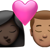kus: vrouw, man, donkere huidskleur, getinte huidskleur