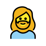 Vrouw: baard - OpenMoji