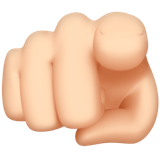 wijsvinger die naar de kijker wijst: lichte huidskleur