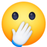 Gezicht met open ogen en hand voor mond - Facebook