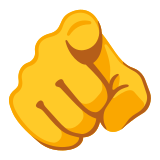 Wijsvinger die naar de kijker wijst - Noto Color Emoji