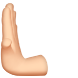 hand die naar links duwt: lichte huidskleur