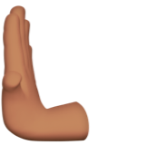 hand die naar links duwt: getinte huidskleur