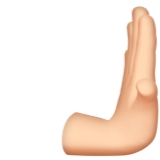 hand die naar rechts duwt: lichte huidskleur