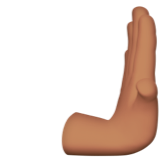 hand die naar rechts duwt: getinte huidskleur