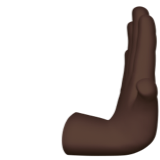 hand die naar rechts duwt: donkere huidskleur