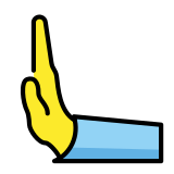 Hand die naar links duwt - OpenMoji