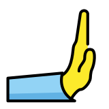 Hand die naar rechts duwt - OpenMoji