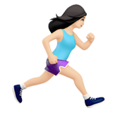 rennende vrouw: lichte huidskleur, naar rechts gericht